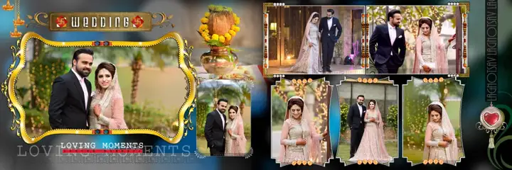 Classic & Charming Wedding Album 12x36 PSD with Mandala Art