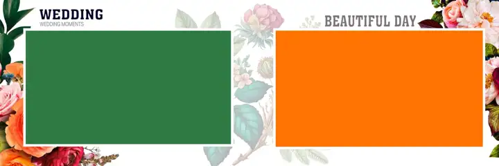 Classic & Floral Wedding Album 12x36 PSD with Floral Border