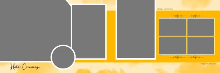 Classic Haldi Wedding Album 12x36 PSD with Geometric Lines