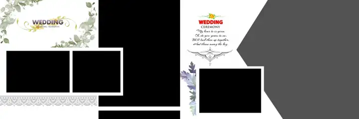 Classic Indian Wedding Album 12x36 PSD with Gold Frame