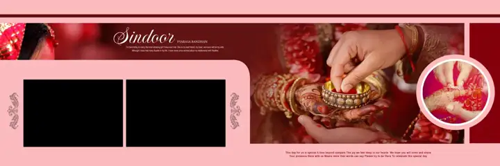 Classic & Minimal Wedding Album 12x36 PSD with Bokeh Lights