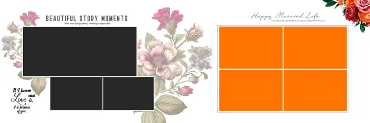 Classic & Rich Maroon Wedding Album 12x36 PSD with Pastel Clouds