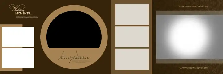 Classic & Stylish Wedding Album 12x36 PSD with Gold Frame