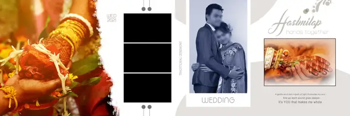 Classic Wedding Album 12x36 PSD with Bokeh Lights