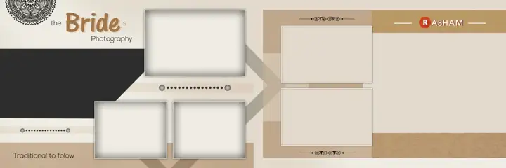 Dreamy & Dreamy Wedding Album 12x36 PSD with Geometric Lines