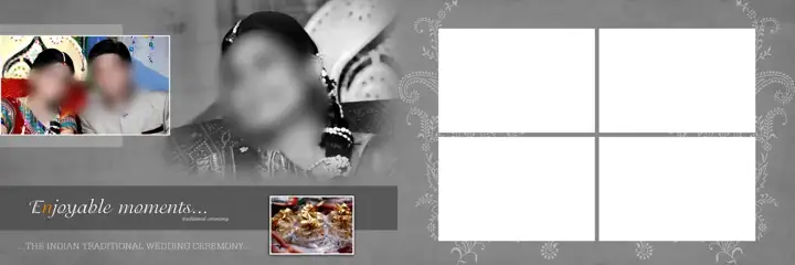 Dreamy & Dreamy Wedding Album 12x36 PSD with Temple Motif