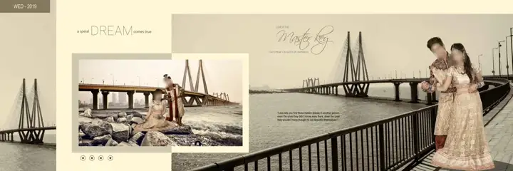 Dreamy & Minimal Wedding Album 12x36 PSD with Floral Border