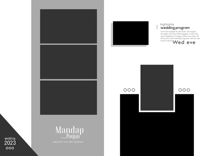 Dreamy Photo Album 18x24 PSD for Wedding – Geometric Lines