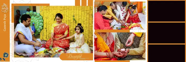 Dreamy & Soft Pastel Wedding Album 12x36 PSD with Temple Motif