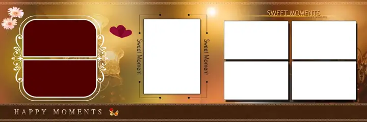 Dreamy & Vibrant Wedding Album 12x36 PSD with Damask Texture