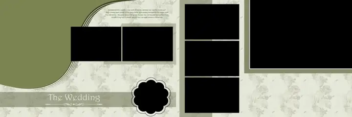 Elegant & Bright Wedding Album 12x36 PSD with Lotus Design
