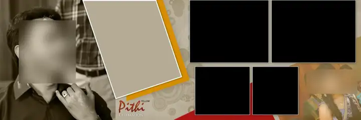 Elegant Engagement Wedding Album 12x36 PSD with Geometric Lines