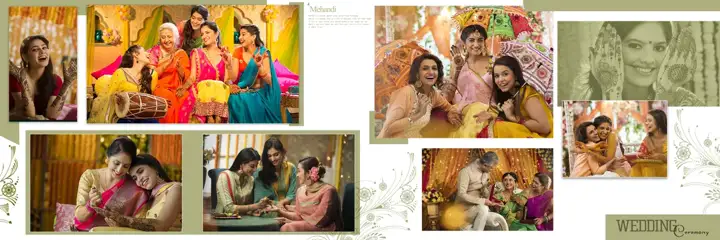 Elegant Mehndi Wedding Album 12x36 PSD with Royal Arch