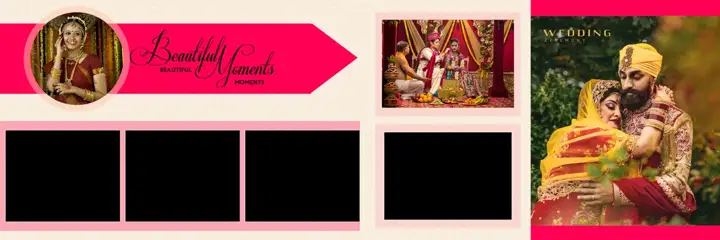 Elegant & Premium Wedding Album 12x36 PSD with Peacock Art