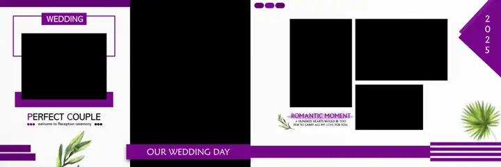 Elegant & Regal Wedding Album 12x36 PSD with Pastel Clouds