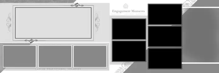 Engagement Wedding Album 12x36 PSD – Charming Vintage Frame Design