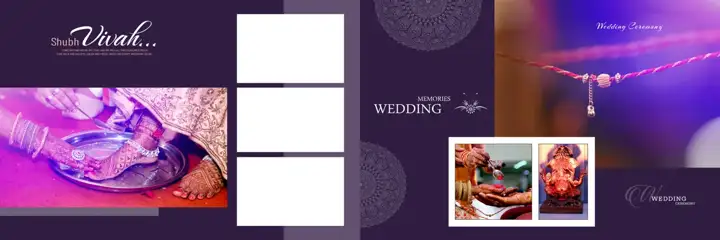 Floral & Bright Wedding Album 12x36 PSD with Silk Texture
