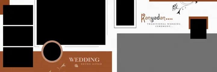 Floral & Dreamy Wedding Album 12x36 PSD with Geometric Lines