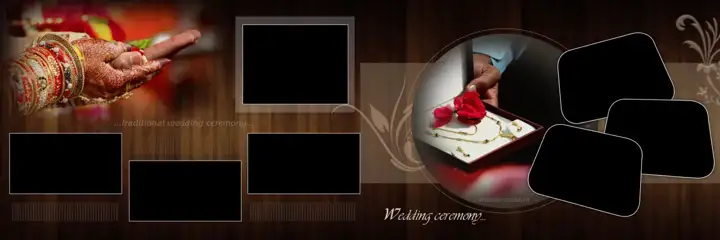 Floral & Floral Wedding Album 12x36 PSD with Lace Ornaments