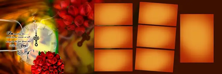 Floral & Graceful Wedding Album 12x36 PSD with Geometric Lines