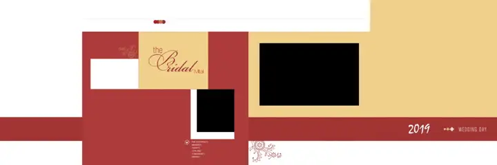 Floral & Graceful Wedding Album 12x36 PSD with Gold Frame