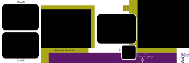 Floral & Grand Wedding Album 12x36 PSD with Temple Motif