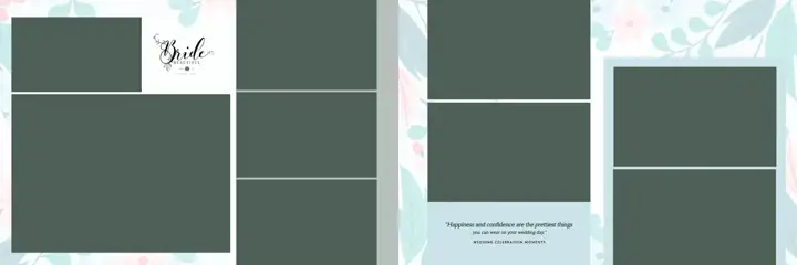 Floral & Luxury Wedding Album 12x36 PSD with Paisley Pattern
