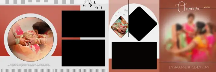 Floral & Modern Wedding Album 12x36 PSD with Damask Texture