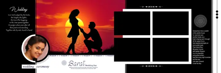 Floral & Royal Wedding Album 12x36 PSD with Lotus Design