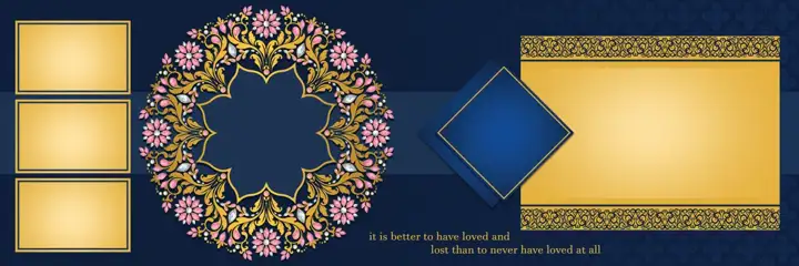 Floral & Royal Wedding Album 12x36 PSD with Royal Arch