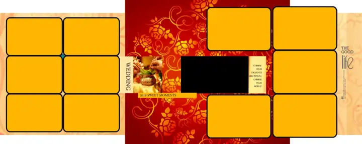 Floral Temple Motif Photo Album 12x30 PSD