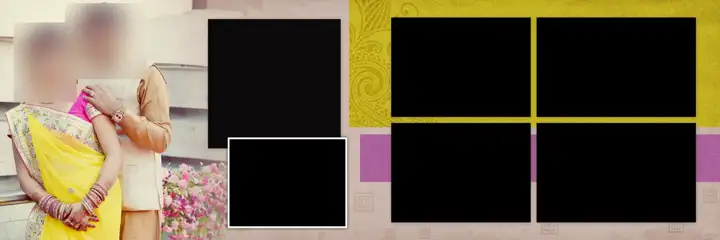 Floral & Traditional Wedding Album 12x36 PSD with Glitter Accents