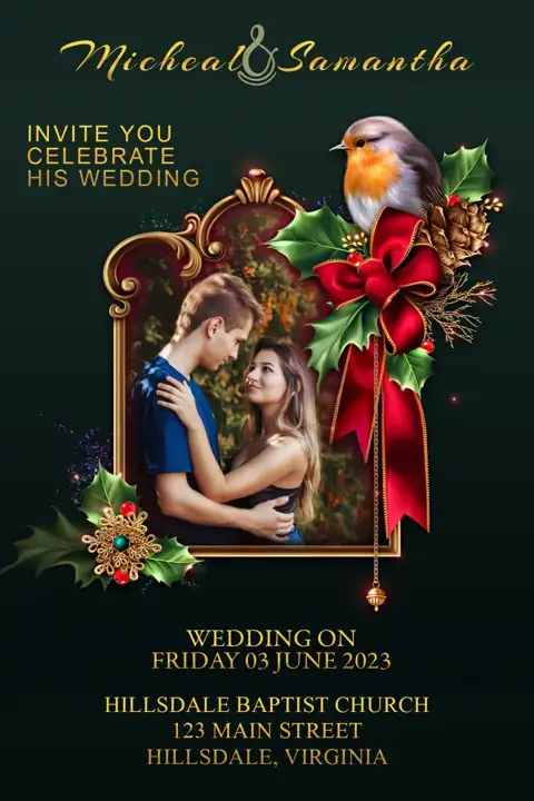 Free Charming Wedding Invitation PSD – Bokeh Lights
