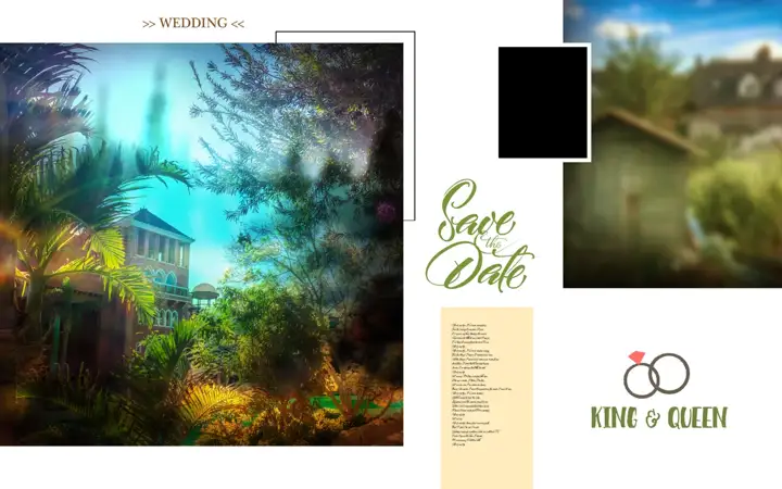 Free Charming Wedding Photo Album 15x24 PSD – Damask Texture