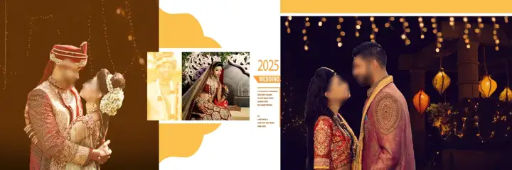 Free Minimal Wedding Album 12x36 PSD – Floral Border