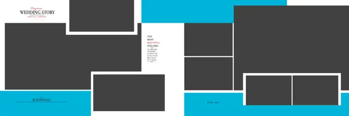 Free Modern Wedding Album 12x36 PSD – Geometric Lines