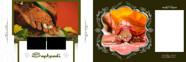 Free Ornate Wedding Album 12x36 PSD – Geometric Lines