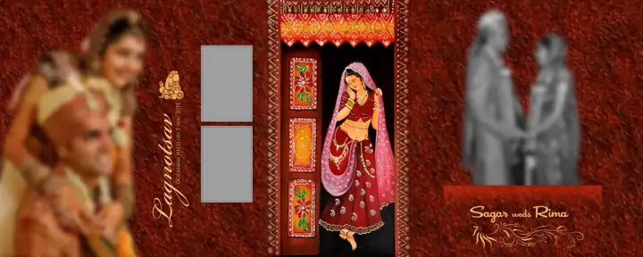 Free Ornate Wedding Photo Album 12x30 PSD – Silk Texture