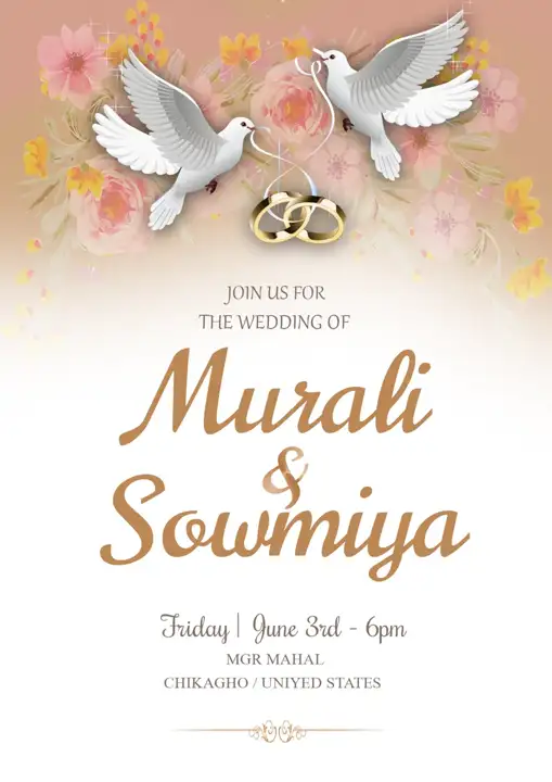 Free Premium Wedding Invitation PSD – Kolam Pattern