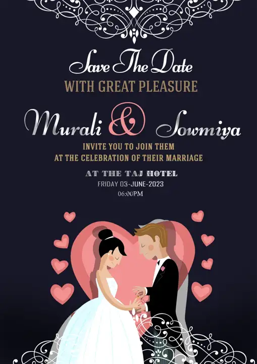 Free Premium Wedding Invitation PSD – Vintage Frame