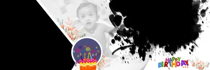 Free Royal Birthday & Baby Album PSD – Floral Border