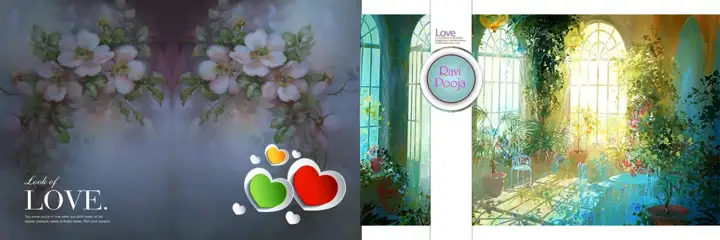 Free Soft Pastel Engagement Wedding Album 12x36 PSD – Brush Strokes
