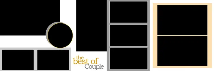 Fresh & Dreamy Wedding Album 12x36 PSD with Gold Frame