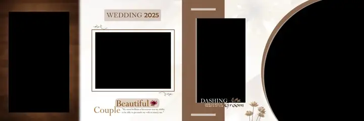 Fresh & Graceful Wedding Album 12x36 PSD with Damask Texture
