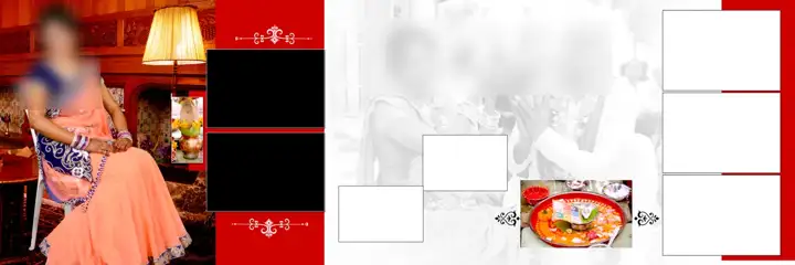 Fresh & Minimal Wedding Album 12x36 PSD with Vintage Frame