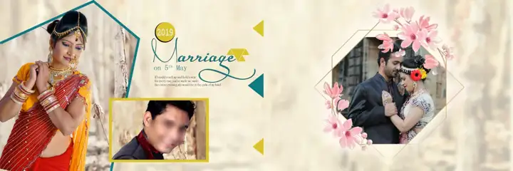 Fresh & Stylish Wedding Album 12x36 PSD with Rose Petals