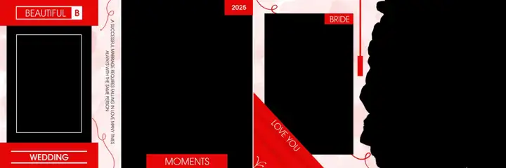 Golden & Classic Wedding Album 12x36 PSD with Lotus Design