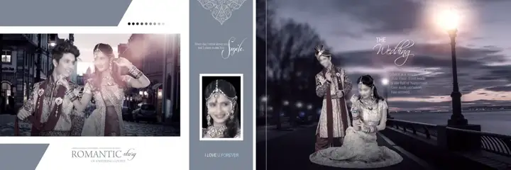 Golden & Fresh Wedding Album 12x36 PSD with Kolam Pattern