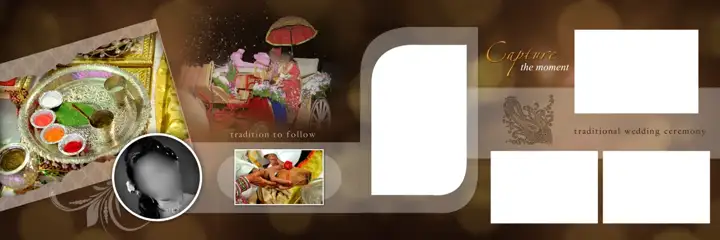 Golden & Grand Wedding Album 12x36 PSD with Mandala Art