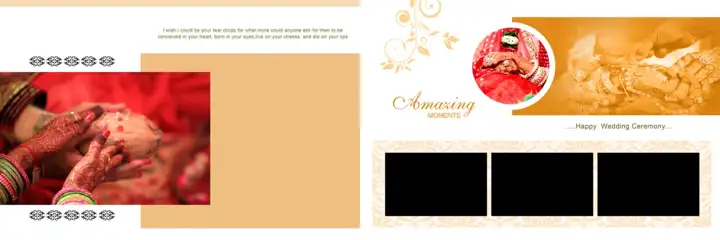 Golden & Grand Wedding Album 12x36 PSD with Rose Petals